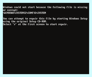 Windows system32 config system