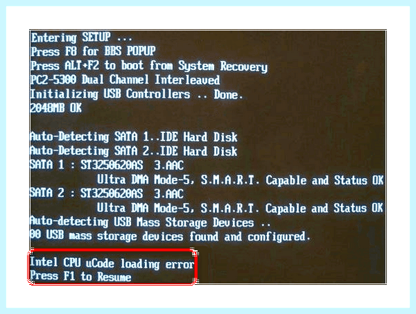 Enter setup to recover bios setting