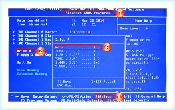 Enter setup to recover bios setting