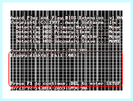 Enter setup to recover bios setting