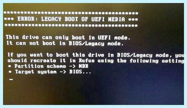Error legacy boot (error, legacy, boot, Secure Boot) Error legacy boot