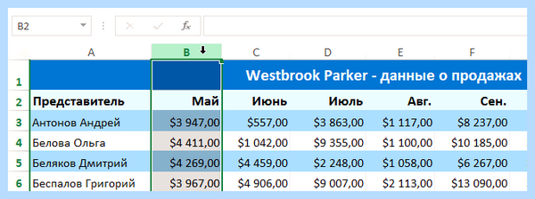 Excel как закрепить столбец