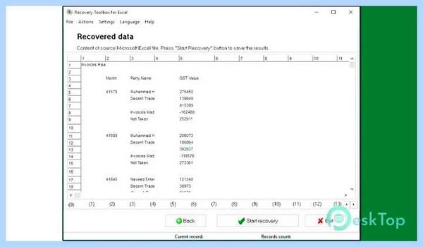 Excel recovery toolbox