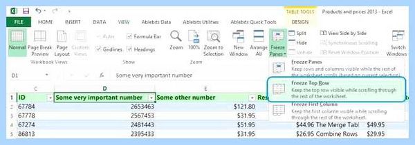 Excel закрепить строку и столбец одновременно
