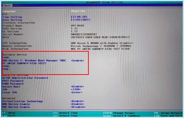 F12 boot menu