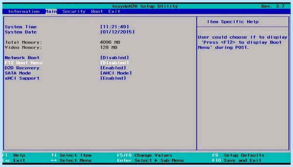 F12 boot menu