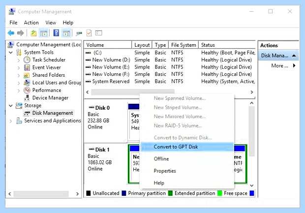Windows можно установить только на gpt диск