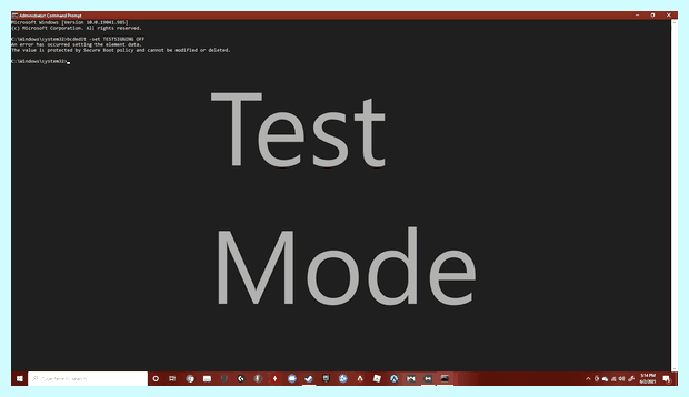 Windows test mode