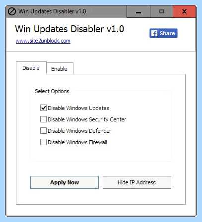 Windows update disabler