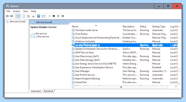 Windows update disabler
