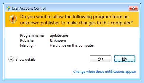 Windows user account control
