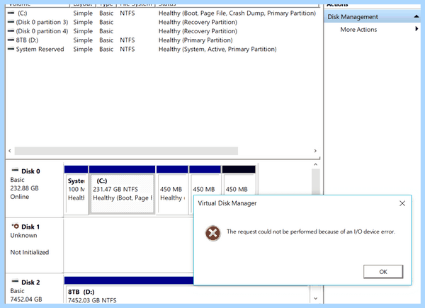 Failed to initialize this disk