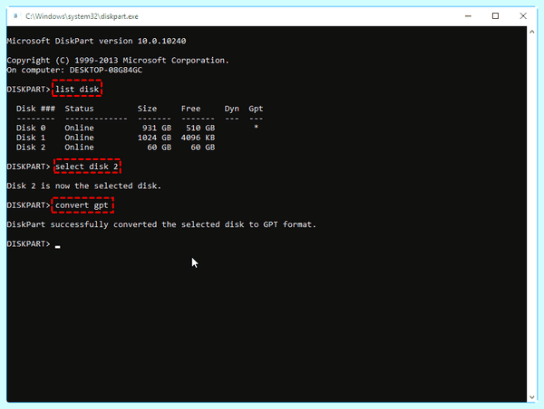 Failed to initialize this disk