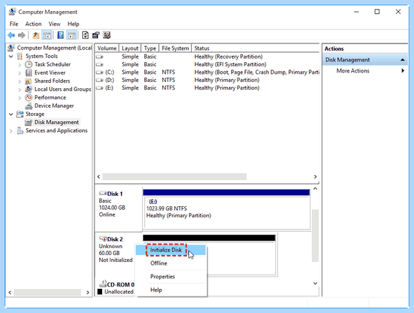 Failed to initialize this disk
