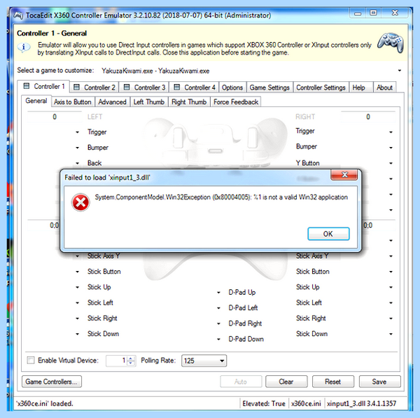 Failed to load xinput1 3 dll