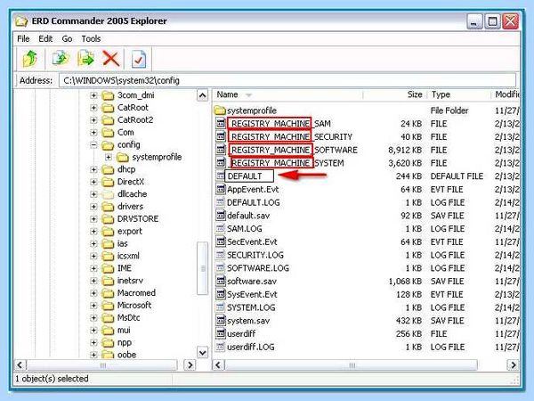 File windows system32 config system