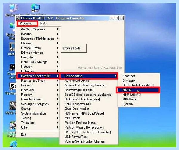 Fixboot fixmbr win 7