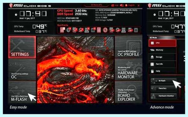 Flash bios button