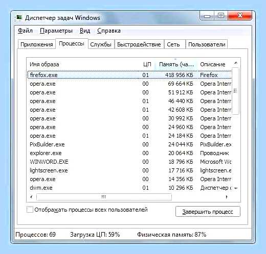 Виндовс 7 диспетчер