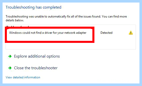 Windows не удалось найти драйвер сетевого адаптера