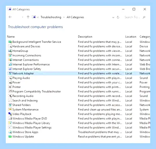 Windows не удалось обнаружить сетевой адаптер