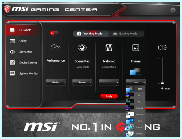 Game center msi
