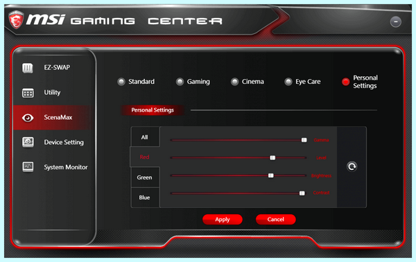 Game center msi