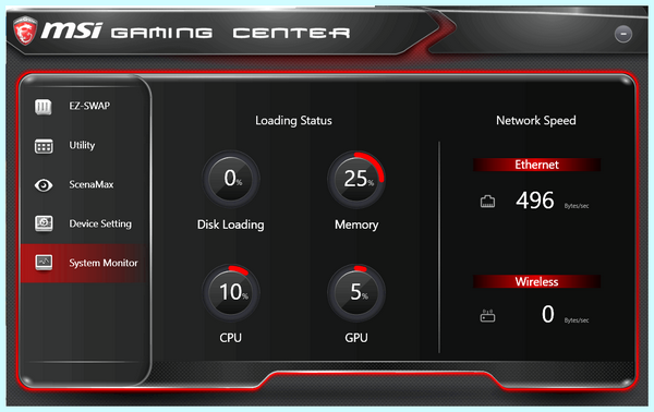 Game center msi