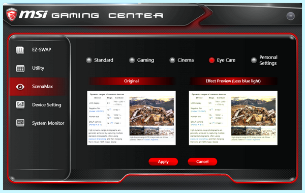Game center msi