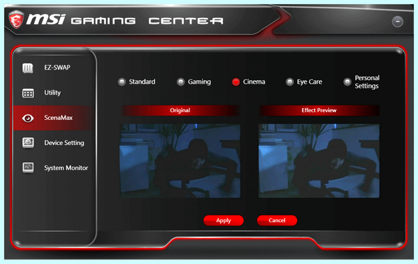 Game center msi