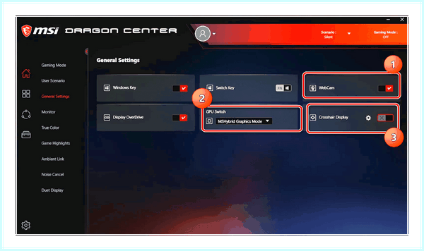 Game center msi