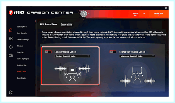 Game center msi