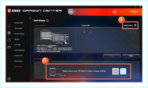 Game center msi
