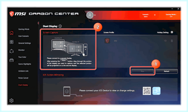 Game center msi