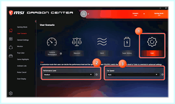 Game center msi