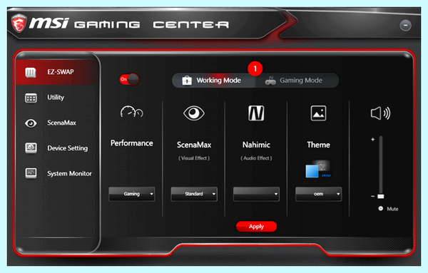 Game center msi