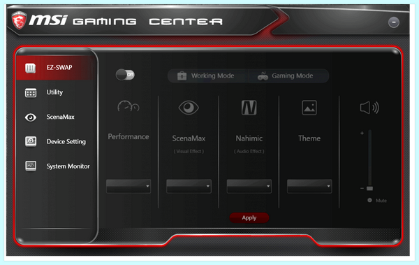 Game center msi