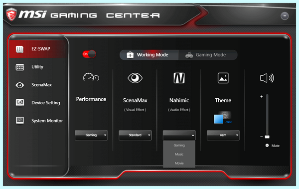 Game center msi