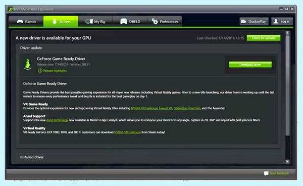 Geforce ready driver