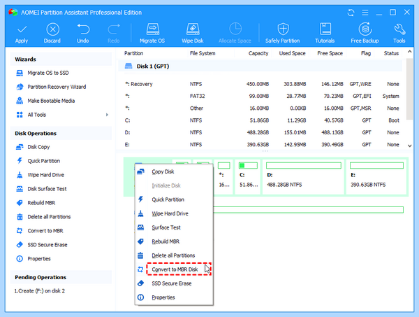 Gpt to mbr windows 7