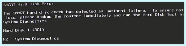 Hard disk error 301