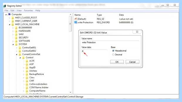 Windows флешка защищена от записи