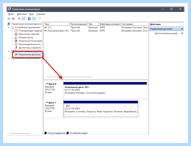 Windows управление дисками
