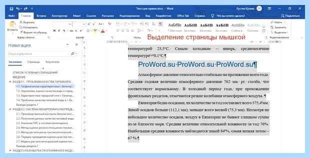 Word как выделить все