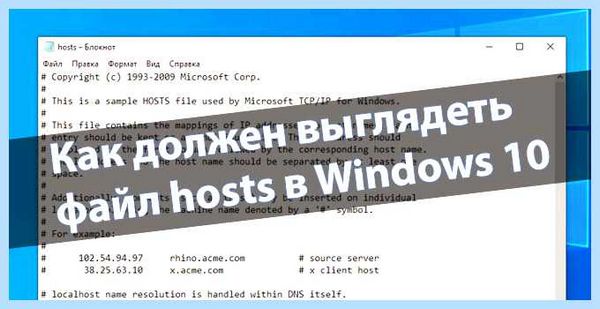 Host файл windows 10