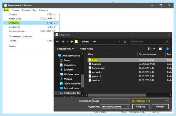 Host в windows 10