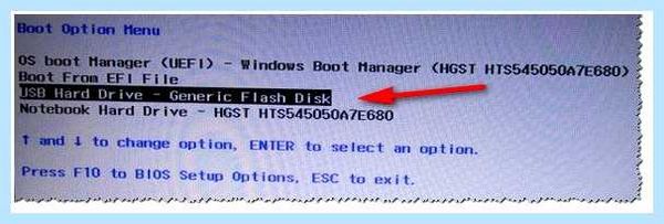 Hp boot menu