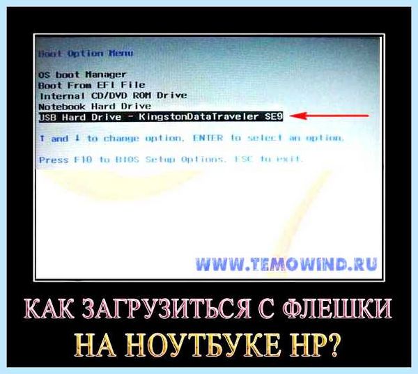 Hp не загружается с флешки