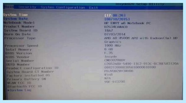 Hp pavilion 15 bios