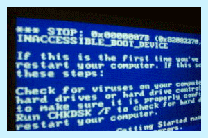 Inaccessible boot device как исправить